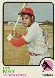 1973 Topps Baseball Cards      135     Lee May UER